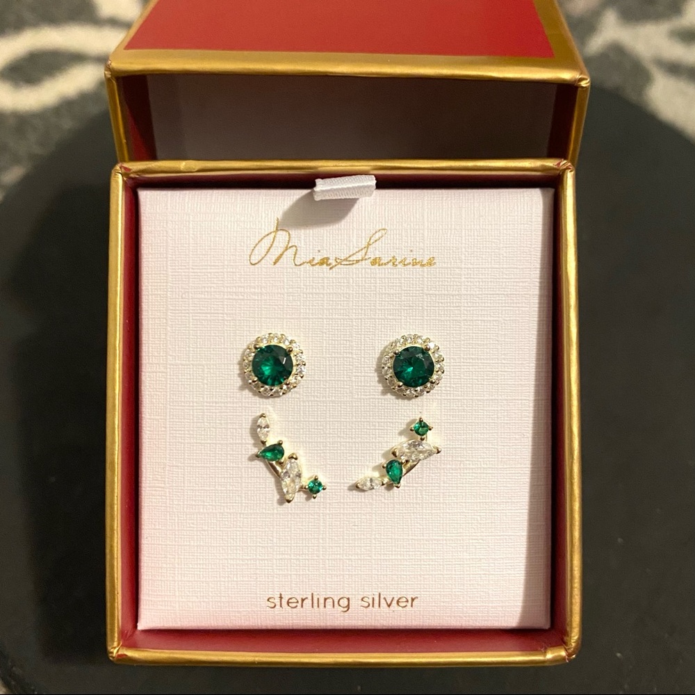 Emerald Green Earring Set - Picture 1 of 6